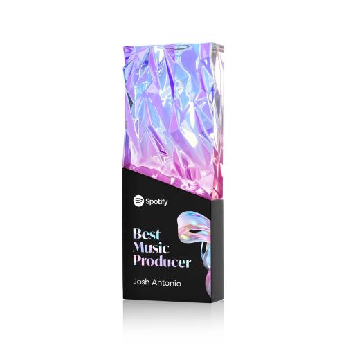 Awards and Trophies - Crystal Awards - Ophelia Full Color Black Towers Crystal Award