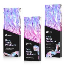 Ophelia Full Color Black Towers Crystal Award - Full Color Imprint