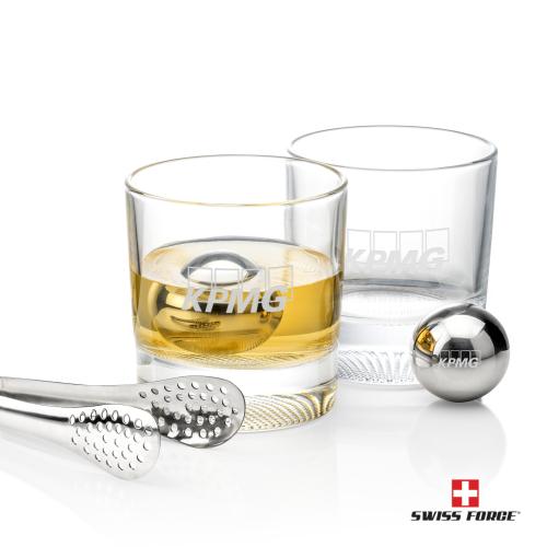 Corporate Gifts - Barware - Gift Sets - Swiss Force&reg; S/S Balls & 2 Baldwin OTR