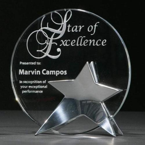 Awards and Trophies - Crystal Awards - Beacon Rectangle Metal Award