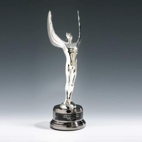 Awards and Trophies - Unique Awards - Winged Achievement Metal on Black Nickel Award