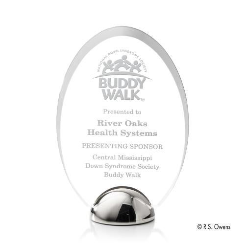 Awards and Trophies - Acrylic Awards - Janus Hemisphere Laser Engraved Circle Acrylic Award