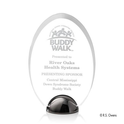 Awards and Trophies - Acrylic Awards - Janus Hemisphere Laser Engraved Circle Acrylic Award