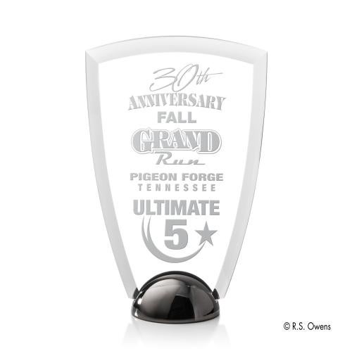 Awards and Trophies - Acrylic Awards - Arch Hemisphere Laser Engraved Peaks Acrylic Award