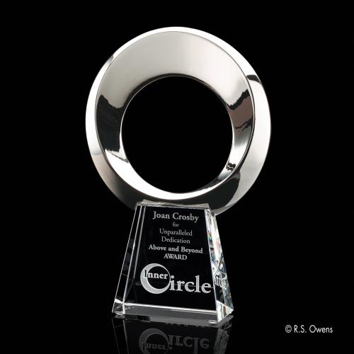 Awards and Trophies - Unique Awards - Boundless Silver on Optical Circle Metal Award