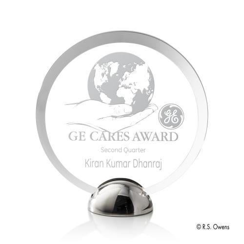 Awards and Trophies - Acrylic Awards - Discus Hemisphere Circle Acrylic Award