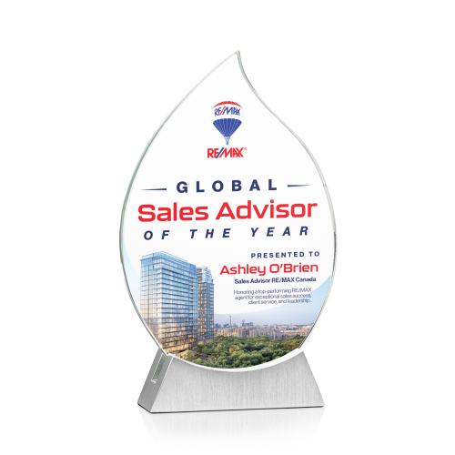 Awards and Trophies - Crystal Awards - Carmack Full Color Flame Crystal Award