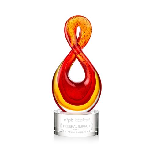 Awards and Trophies - Crystal Awards - Glass Awards - Clarion Unique on Marvel Base Glass Award