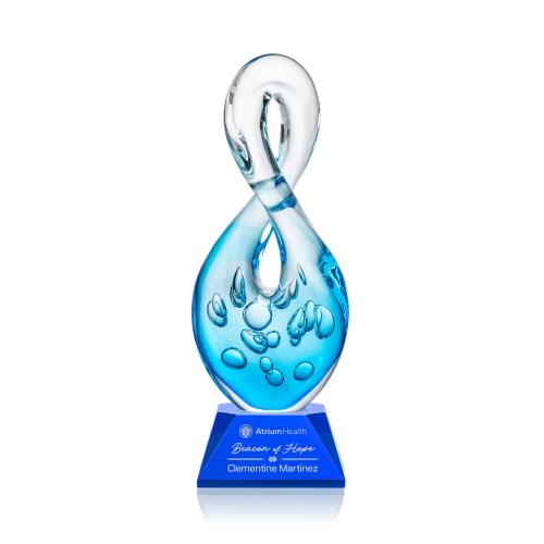 Awards and Trophies - Crystal Awards - Glass Awards - Utopia Unique on Sheffield Blue Glass Award