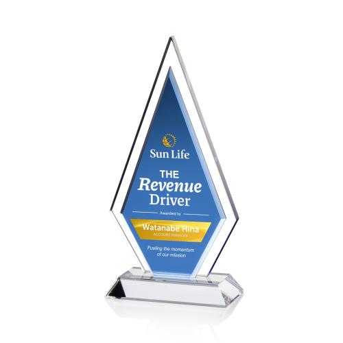 Awards and Trophies - Crystal Awards - Beaumont Full Color Diamond Crystal Award