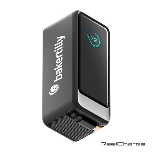 Promotional Products - Tech & Accessories  - Power Banks - ReelCharge ReelPro 45W 10,000 mAh Power Bank w/Cable
