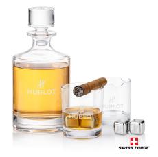 Veradero 3pc Decanter Set & S/S Ice Cubes - Corporate Gifts