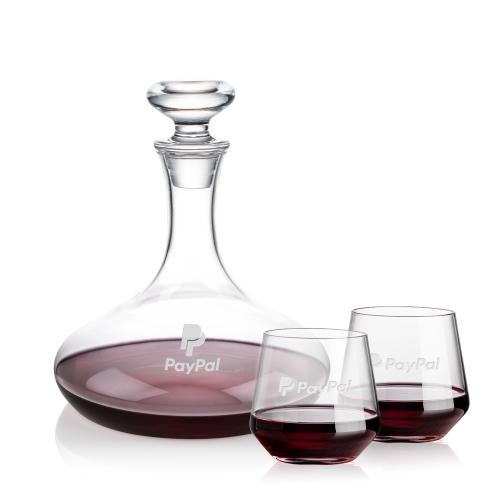 Corporate Gifts - Barware - Carafes - Elliston Decanter & Tucson Stemless Wine Set