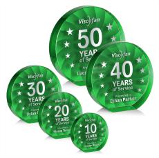 Apollo Green Circle Crystal Award - Crystal Awards