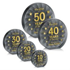 Apollo Black Circle Crystal Award - Crystal Awards