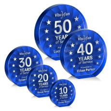 Apollo Blue Circle Crystal Award - Crystal Awards