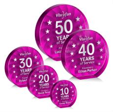 Apollo Pink Circle Crystal Award - Crystal Awards