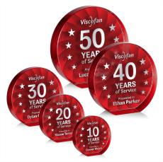 Apollo Red Circle Crystal Award - Crystal Awards