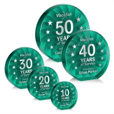 Apollo Teal Circle Crystal Award - Crystal Awards