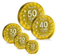 Apollo Yellow Circle Crystal Award - Crystal Awards