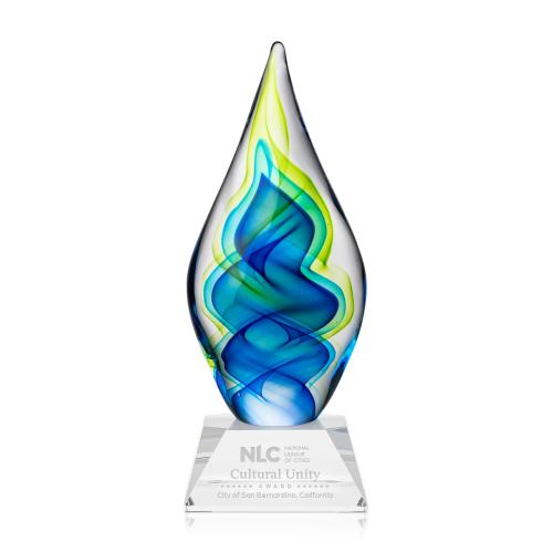 Awards and Trophies - Crystal Awards - Glass Awards - Sunnidale Tear Drop on Sheffield Base Glass Award