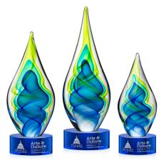 Sunnidale Tear Drop on Marvel Blue Glass Award - Glass Awards