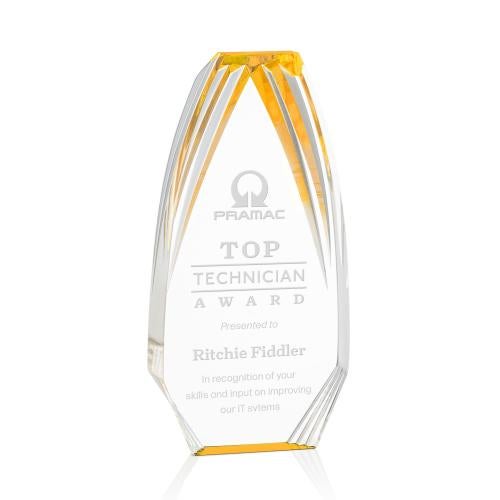 Awards and Trophies - Acrylic Awards - Lantana Gold Polygon Acrylic Award