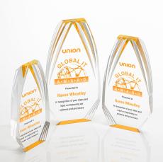 Lantana Full Color Gold Polygon Acrylic Award - Acrylic Awards