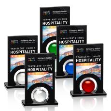 Icarus Full Color Black Rectangle Crystal Award - Crystal Awards