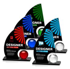 Ravenna Full Color Black Unique Crystal Award - Crystal Awards