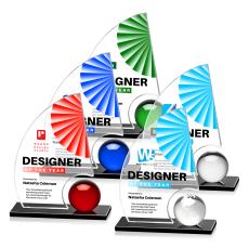 Ravenna Full Color Starfire Unique Crystal Award - Full Color Imprint