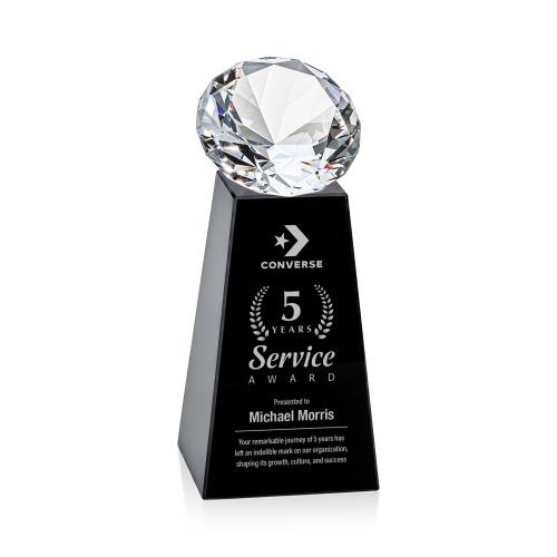 Awards and Trophies - Crystal Awards - Novita Black/Diamond Crystal Award