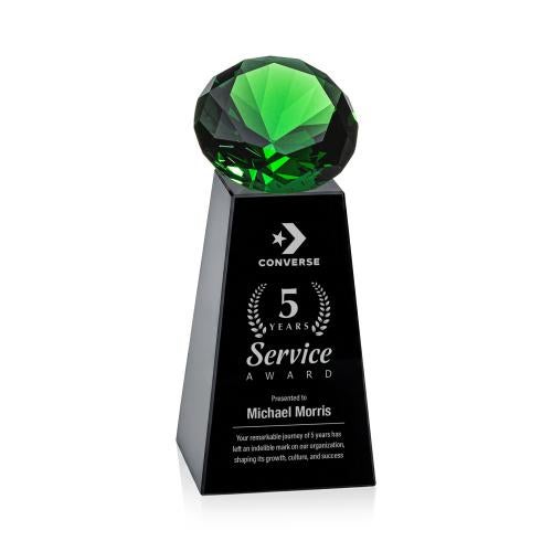Awards and Trophies - Crystal Awards - Novita Black/Emerald Crystal Award