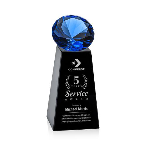 Awards and Trophies - Crystal Awards - Novita Black/Sapphire Crystal Award