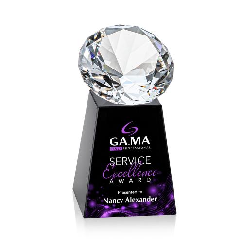 Awards and Trophies - Crystal Awards - Celestina Full Color Black/Diamond Crystal Award