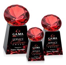 Celestina Full Color Black/Ruby Crystal Award - Diamond Awards
