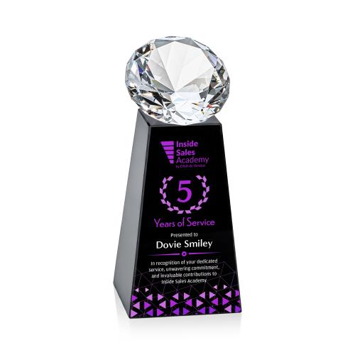 Awards and Trophies - Crystal Awards - Novita Full Color Black/Diamond Crystal Award