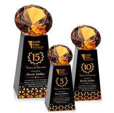 Novita Full Color Black/Amber Crystal Award - Diamond Awards