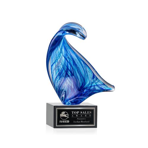 Awards and Trophies - Crystal Awards - Glass Awards - Art Glass Awards - Laguna Unique on Hancock Black Glass Award