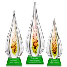 Carterra Tear Drop on Sheffield Green Glass Award - Glass Awards