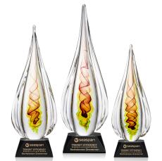 Carterra Tear Drop on Sheffield Black Glass Award - Glass Awards