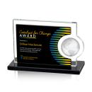 Calvina Full Color Black Rectangle Crystal Award