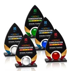 Dangerfield Full Color Black Tear Drop Crystal Award - Crystal Awards
