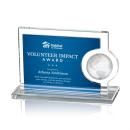 Calvina Blue Globe Crystal Award