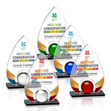 Dangerfield Full Color Starfire Tear Drop Crystal Award - Awards and Trophies