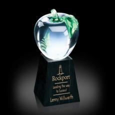Apple Glass on Tall Marble Base Award - Awards and Trophies
