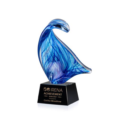 Awards and Trophies - Crystal Awards - Glass Awards - Art Glass Awards - Laguna Unique on Robson Black Glass Award