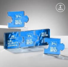 Jigsaw Full Color Double Sided Small Unique Acrylic Award - Full Color Imprint