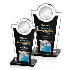 Fabiola Full Color Black Globe Crystal Award - Globe Awards