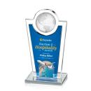Fabiola Full Color Blue Globe Crystal Award